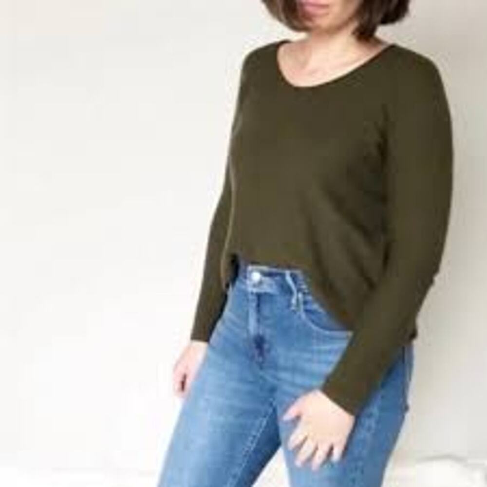 Madewell Kimball Pullover Sweater in Kale Olive Green Womens Size XS